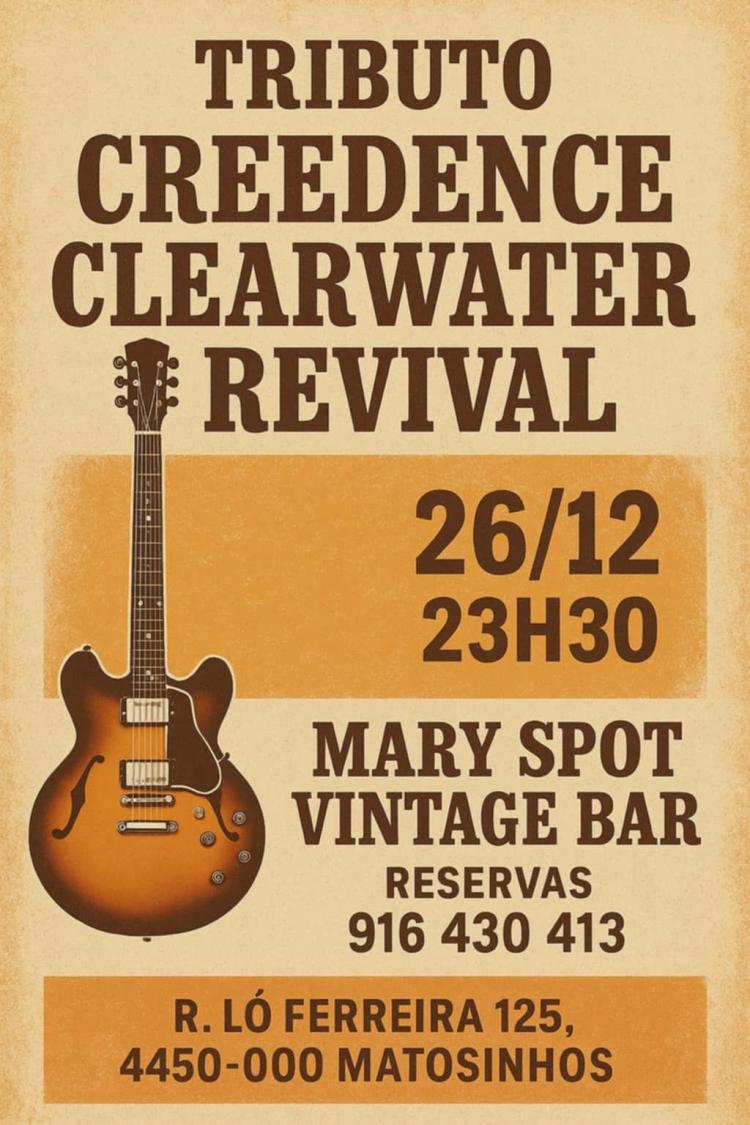 Espetáculo tributo a Creedence Clearwater Revival regressa ao Porto no Mary Spot Vintage Bar
