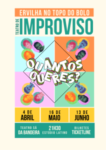 Quantos-Queres? é um espetáculo de teatro totalmente improvisado por três dos improvisadores da companhia Ervilha