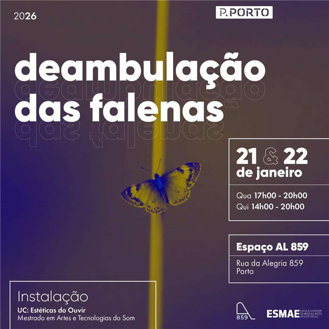 “Deambulação das Falenas” ocupa o Espaço AL 859