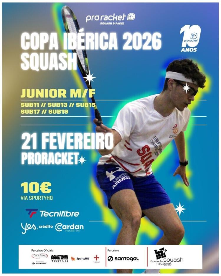 Copa Ibérica 2026 reúne jovens talentos do Squash
