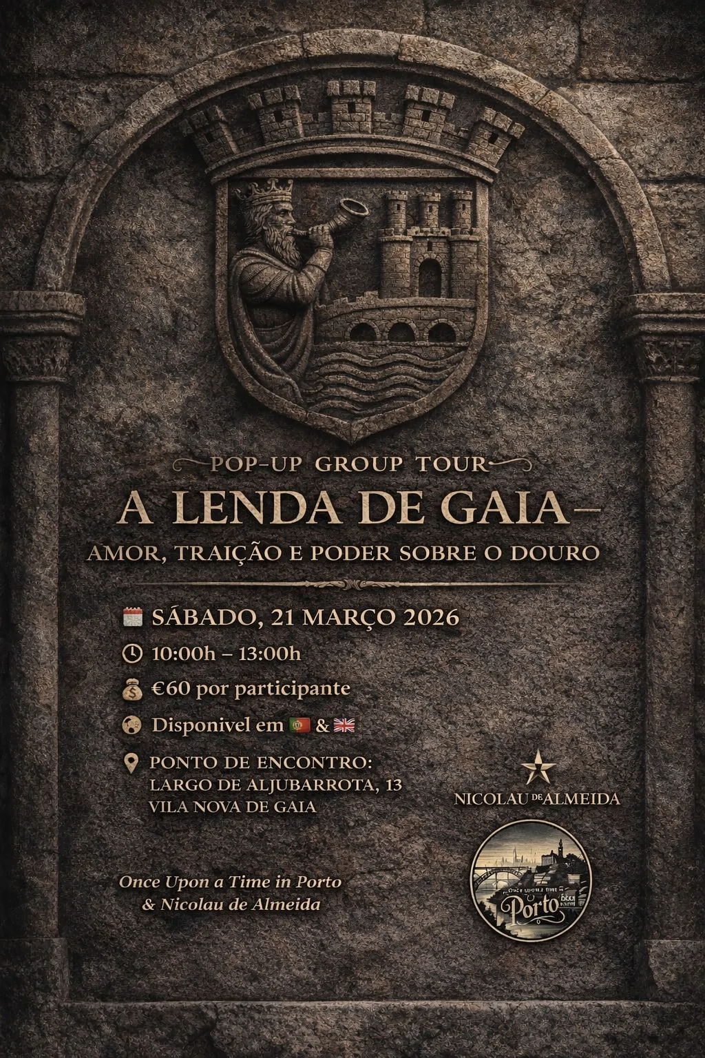 Pop-Up Group Tour: A Lenda de Gaia – Amor, Traição e Poder sobre o Douro