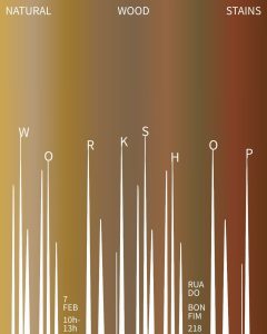 Oficina sobre manchas naturais na madeira