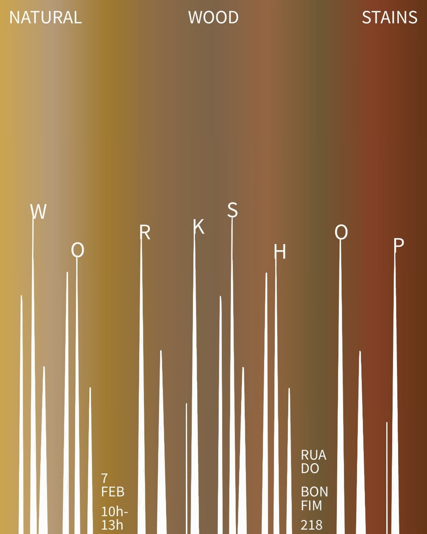 Oficina sobre manchas naturais na madeira