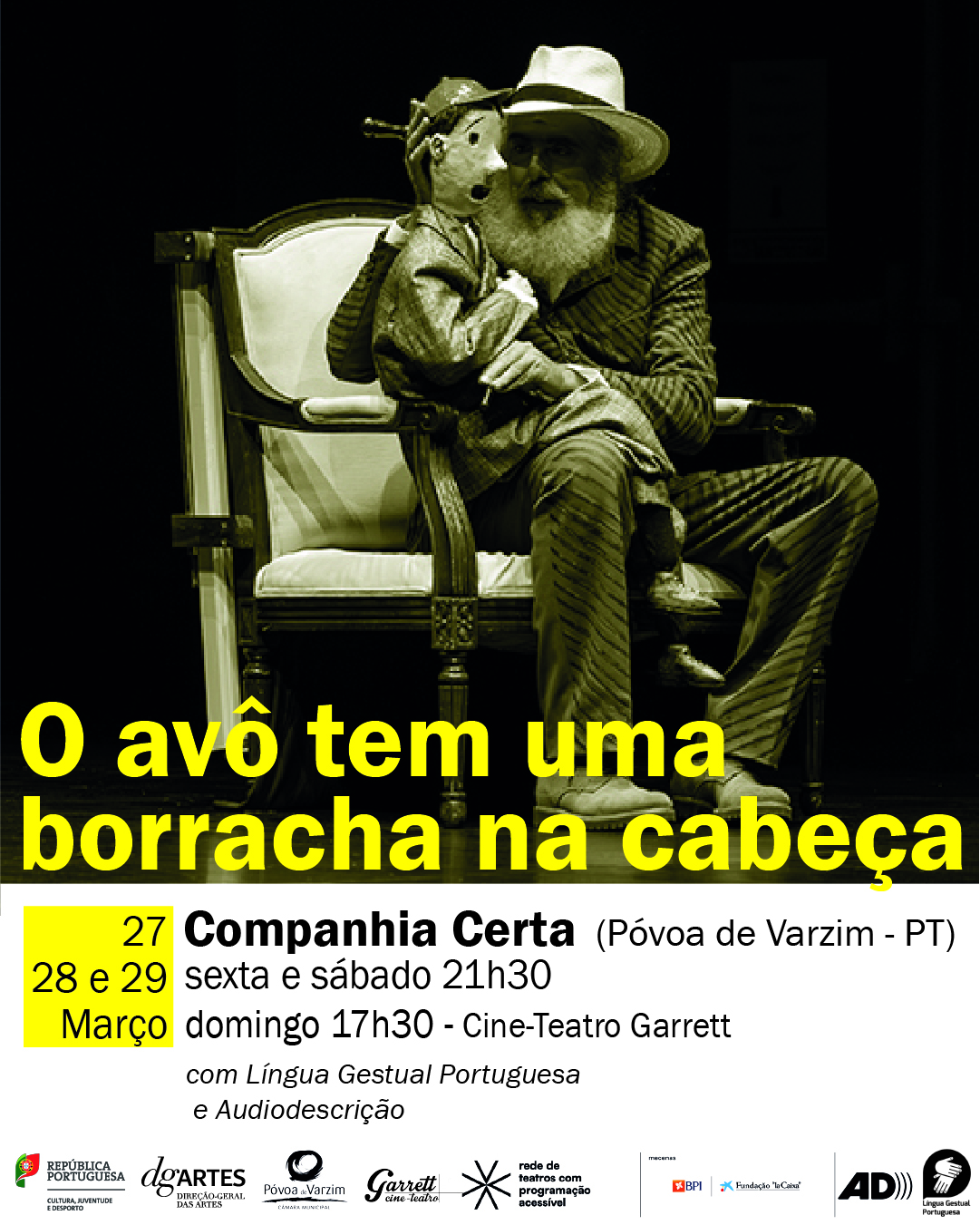 O avô tem uma borracha na cabeça