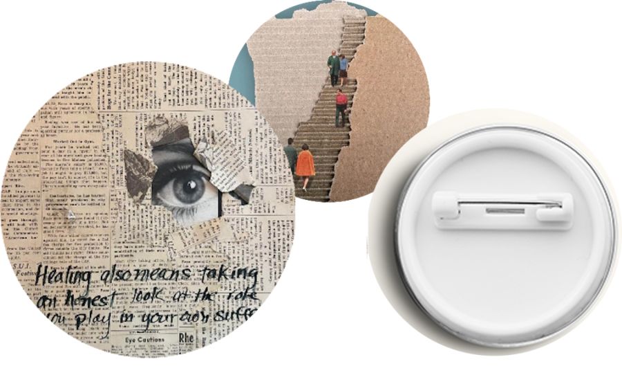 Workshop criativo no Porto ensina a fazer pins personalizados com colagem e textura