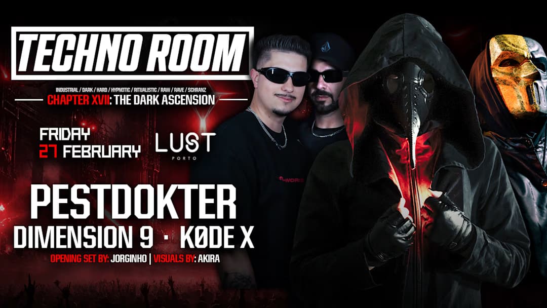Techno Room com Pestdokter, Dimension 9 e Køde X