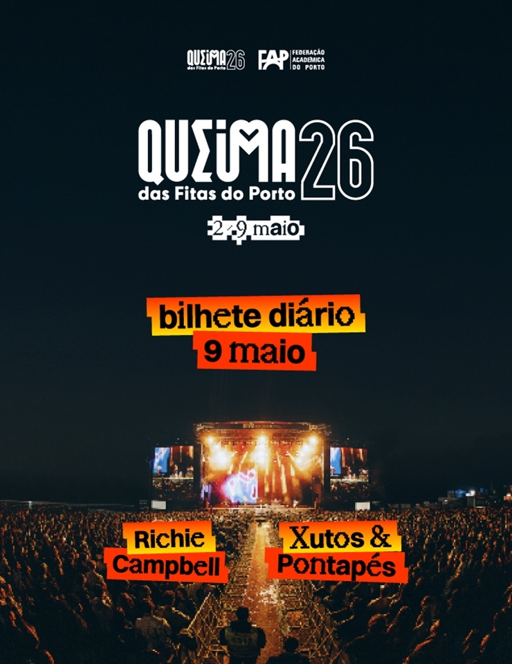 Richie Campbell e Xutos & Pontapés nas Noites da Queima das Fitas do Porto 2026 – 9 de maio