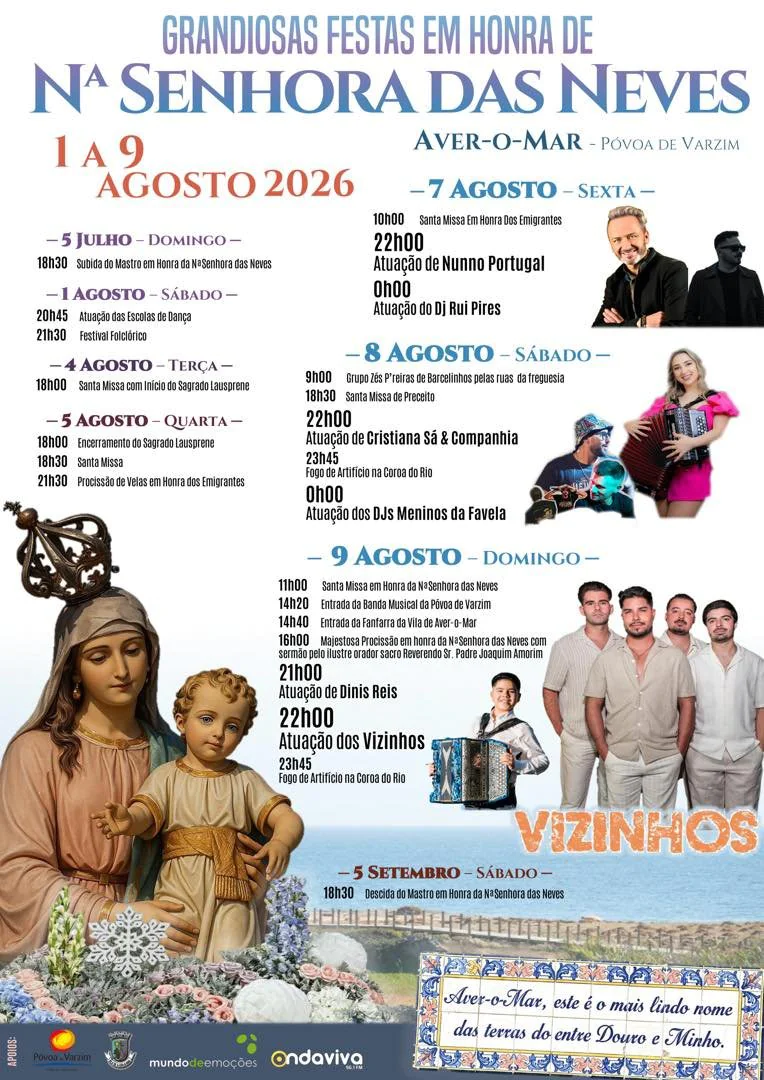 Festa em Honra de Nossa Senhora das Neves 2026 – Aver-o-Mar