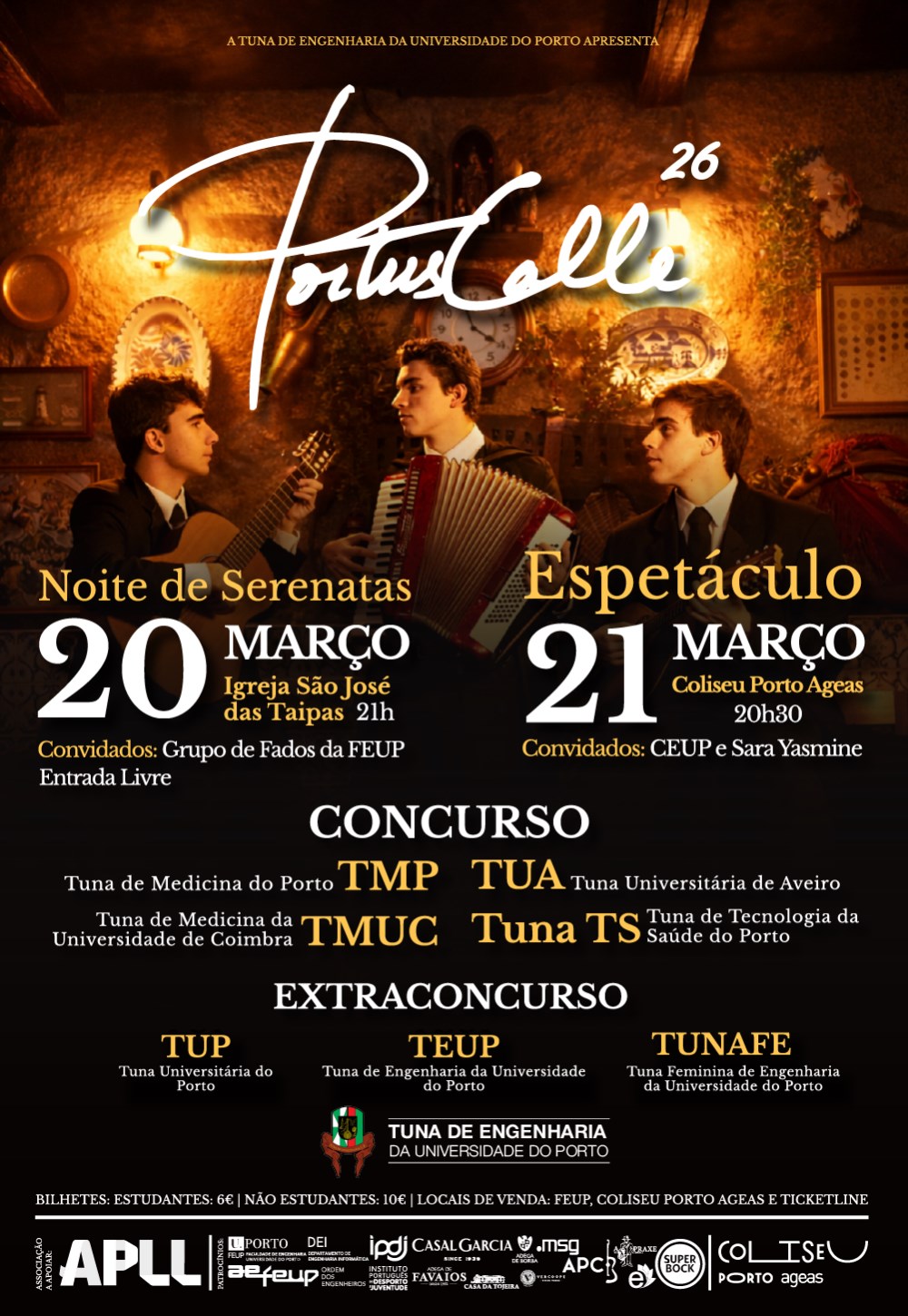 PortusCalle 26 – Festival de Tunas no Coliseu Porto Ageas