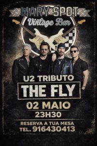 A banda The Fly leva os maiores êxitos dos U2 ao Mary Spot Vintage Bar