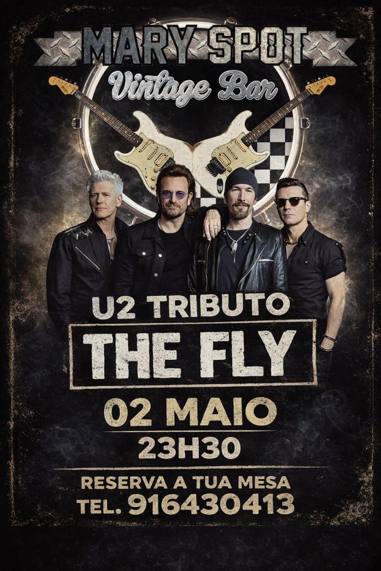 A banda The Fly leva os maiores êxitos dos U2 ao Mary Spot Vintage Bar