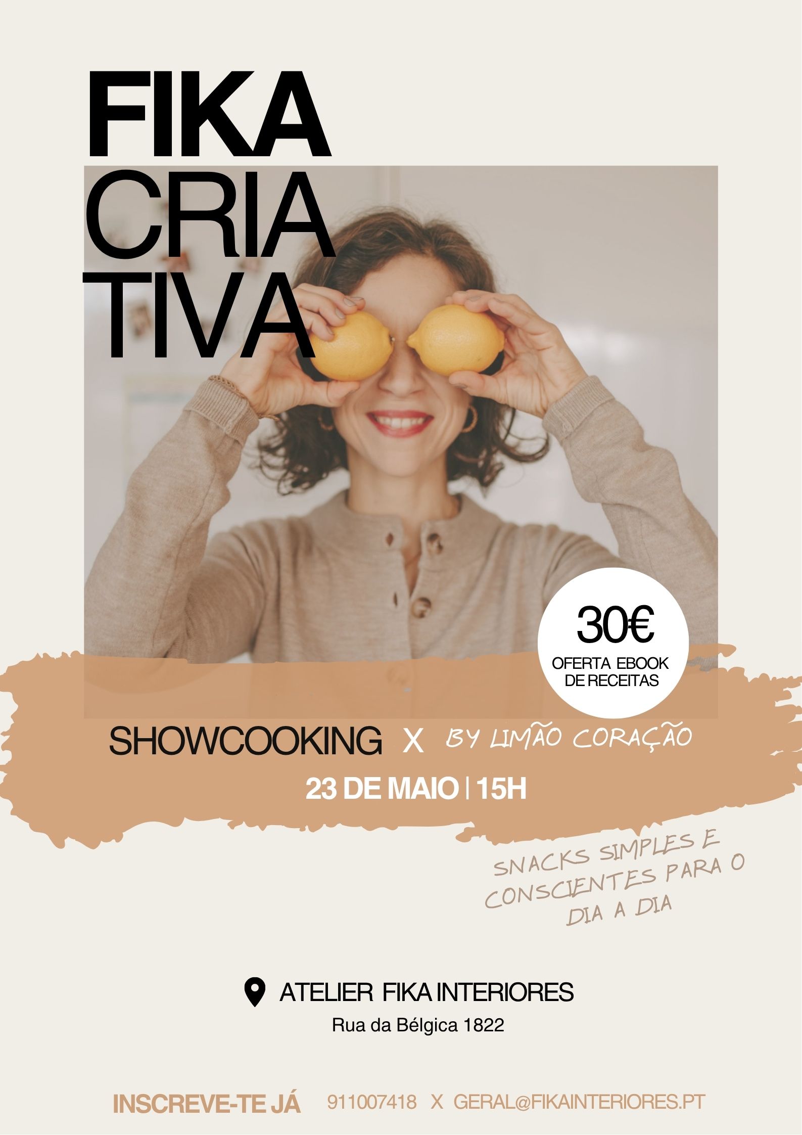FIKA Criativa | SHOWCOOKING x Limão Coração (Snacks simples e conscientes para o dia-a-dia)