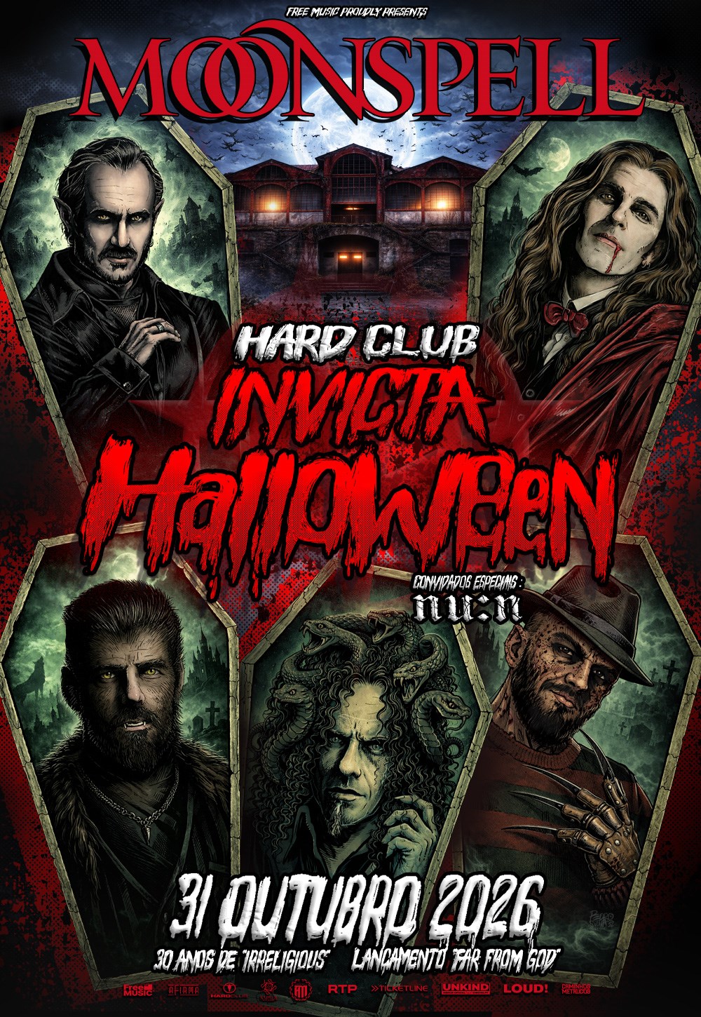 Moonspell com “Invicta Halloween 2026” no Hard Club