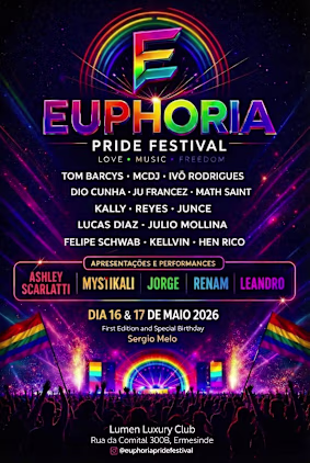 Euphoria Pride Festival promete 21 horas de música, diversidade e celebração