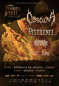 PORTO | SHRED FEST + OBSCURA + PESTILENCE no Porto: maratona de metal técnico e extremo no M.Ou.Co