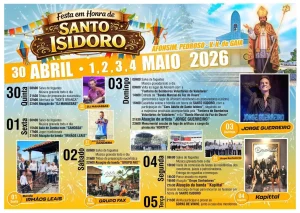 Festa de Santo Isidoro 2026 em Afonsim (Vila Nova de Gaia): programa completo com Jorge Guerreiro e Kapittal