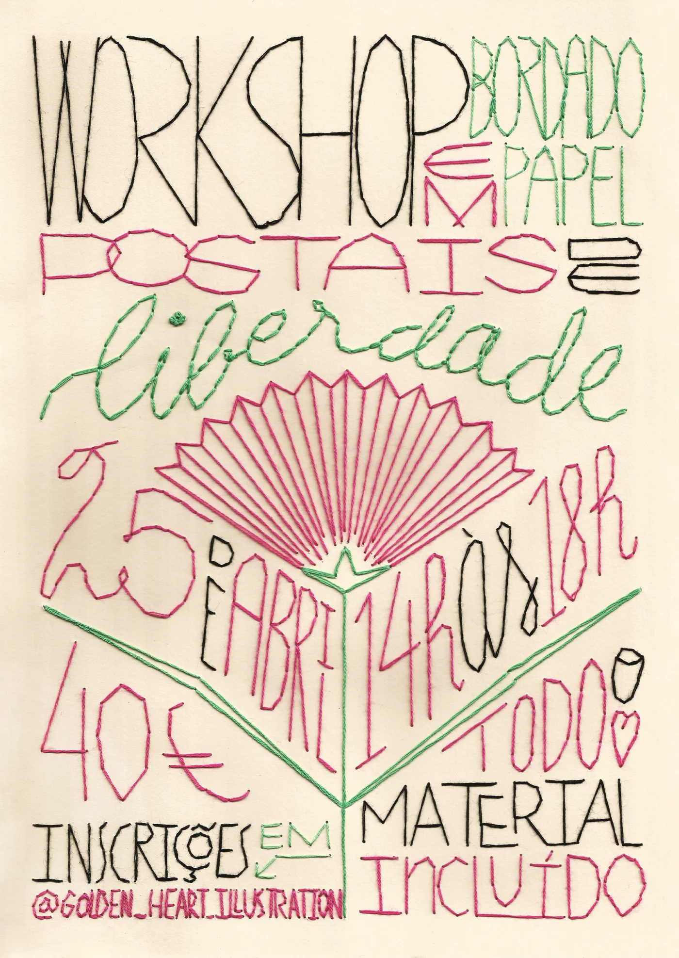 Postais de Liberdade: oficina criativa de bordado em papel celebra o 25 de Abril no Porto