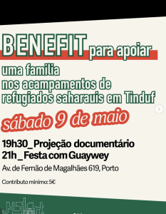 Benefit para apoiar uma família nos acampamentos de refugiados saharauis em Tinduf