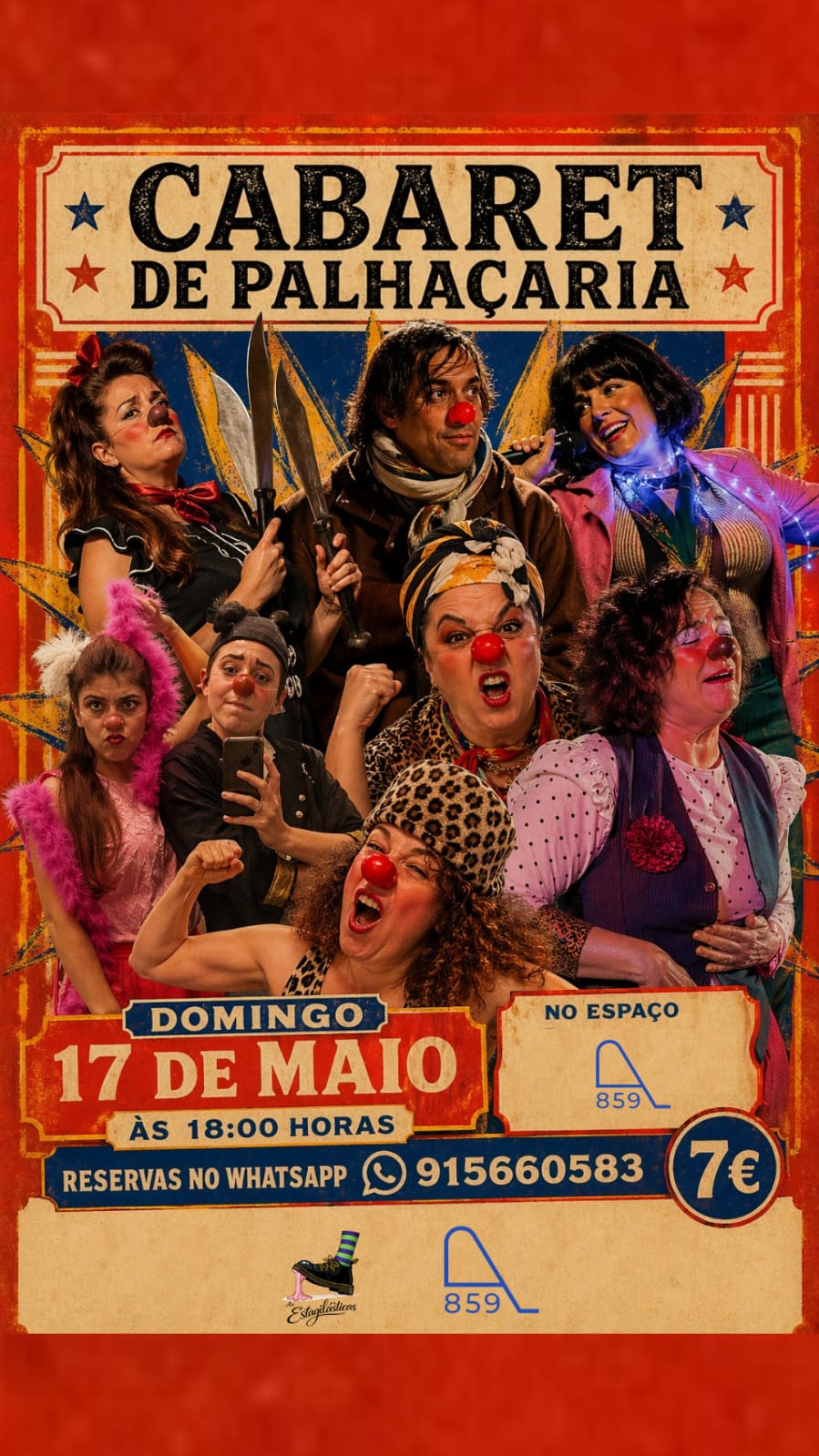 No domingo, 17 de maio, às 18h00, o Espaço AL859, no Porto, recebe o Cabaret de Palhaçaria