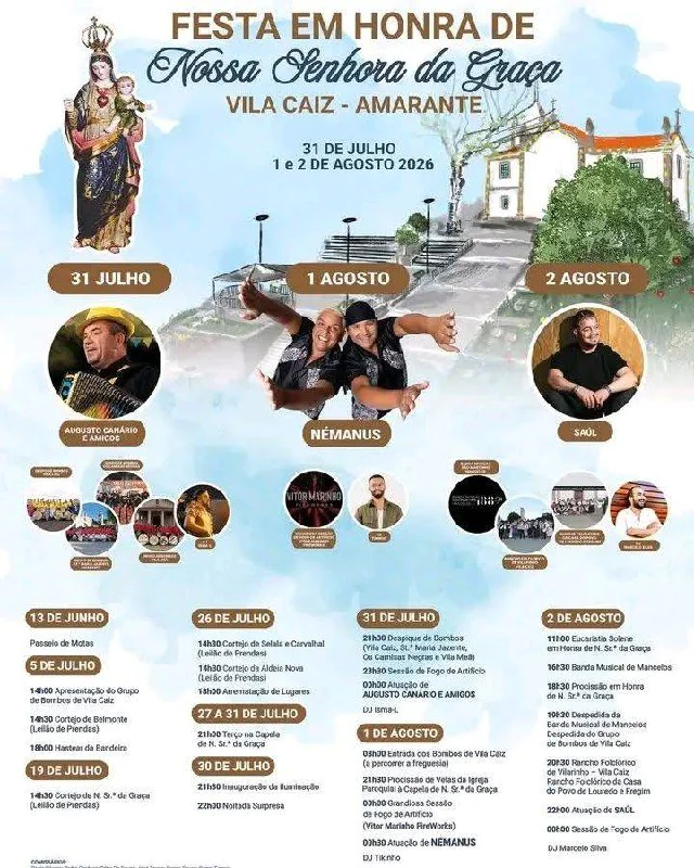 Festa em Honra de Nossa Senhora da Graça 2026 - Vila Caiz