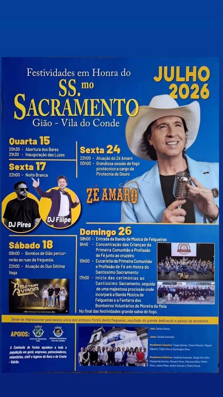 Festa em Honra do SS.mo Sacramento 2026 - Gião