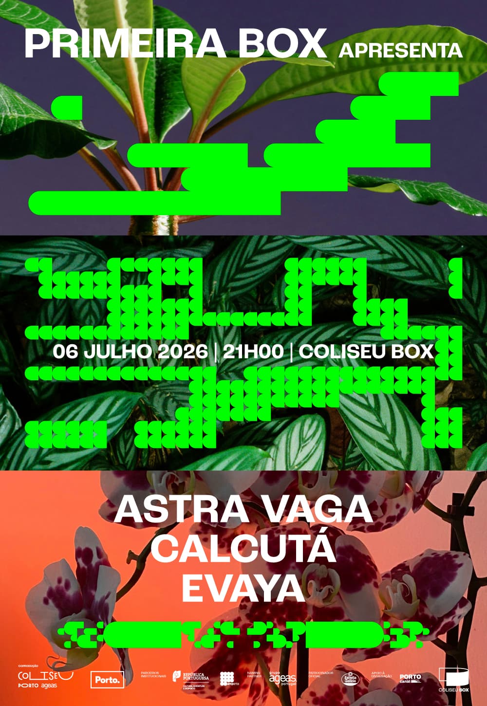 Primeira Box apresenta Astra Vaga, Calcutá e EVAYA no Coliseu Box