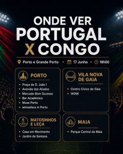 Onde ver Portugal x RD Congo no Porto e Grande Porto: fan zones, ecrãs gigantes e horários