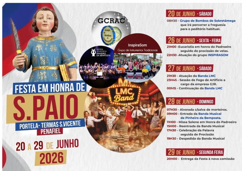 Festa de São Paio 2026 na Portela
