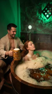 Spa cervejeiro no Porto junta jacuzzi, cerveja gelada