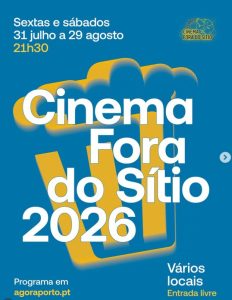 Cinema Fora do Sítio 2026: filmes gratuitos ao ar livre no Porto
