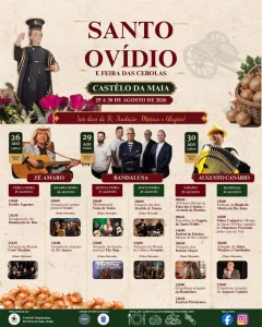 Santo Ovídio e Feira das Cebolas 2026: programa no Castêlo da Maia