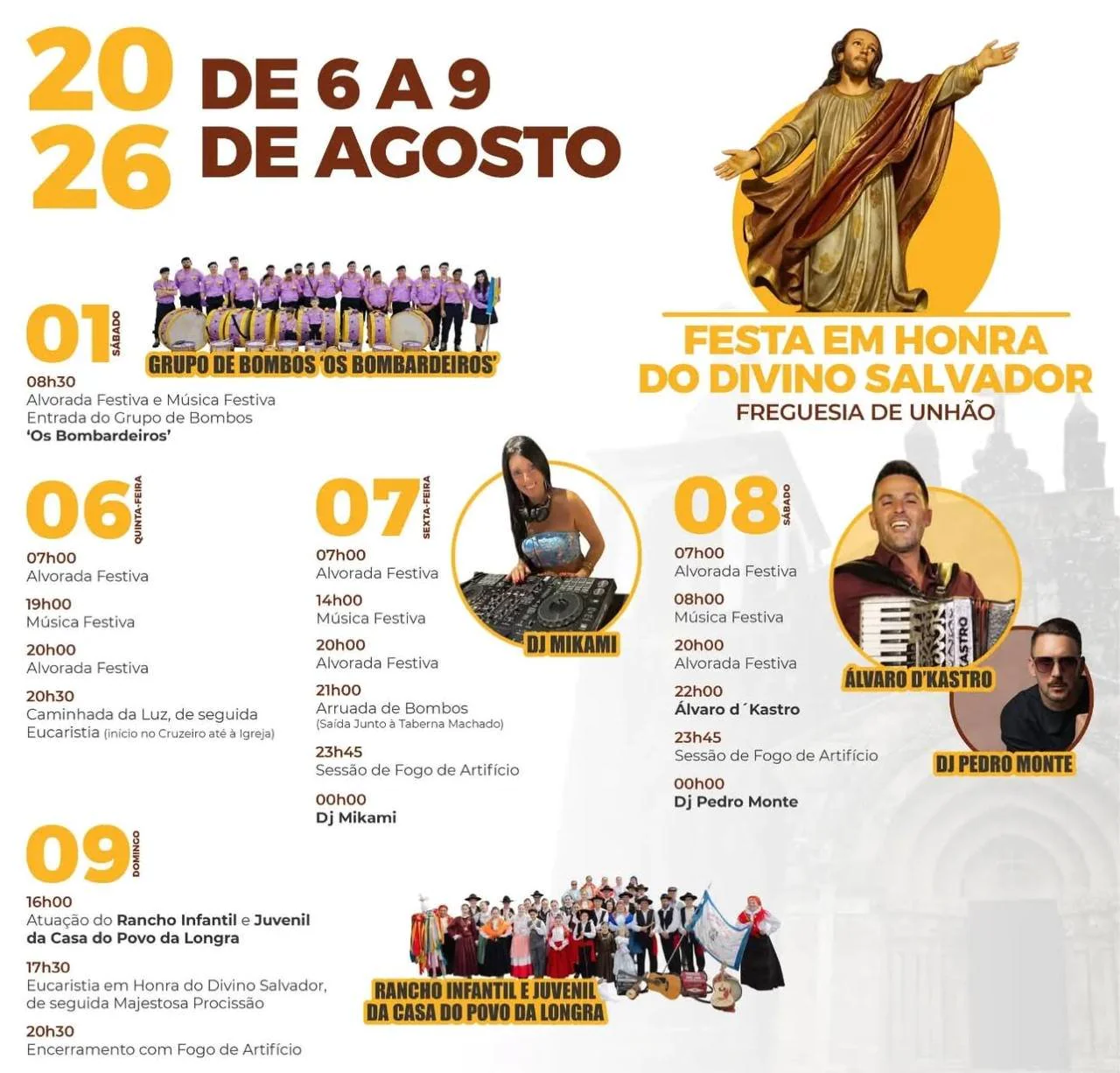 Festa em Honra do Divino Salvador 2026 anima Unhão