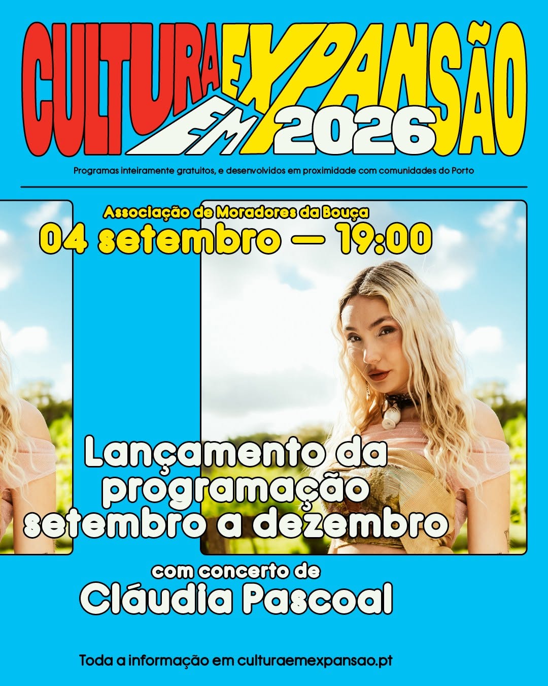 Cláudia Pascoal dá concerto gratuito no Porto para abrir a nova programação do Cultura em Expansão