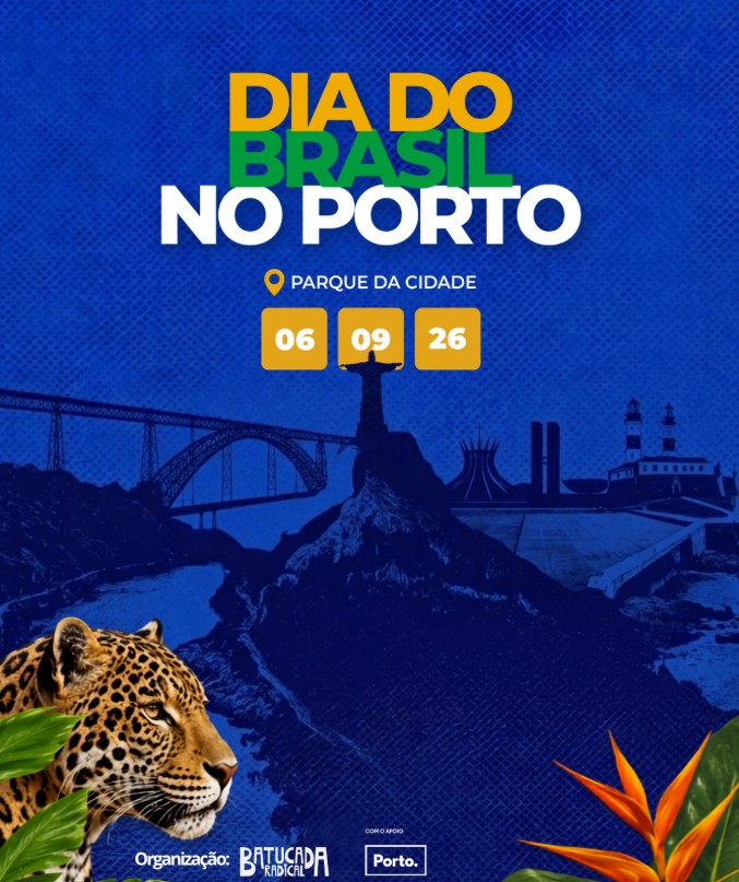 Dia do Brasil no Porto 2026 leva música, gastronomia e cultura brasileira ao Parque da Cidade