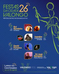 Festas da Cidade de Valongo 2026 recebem Rui Bandeira, Ivandro, David Fonseca e DJ José Sampaio